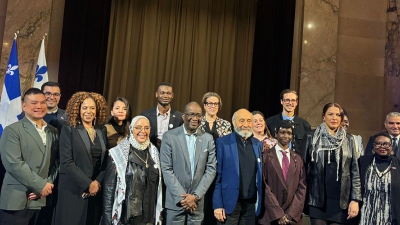 Photo des personnes présentes lors du coup d'envoi de la SACR 2026 où l'on peut voir Myrlande Pierre.