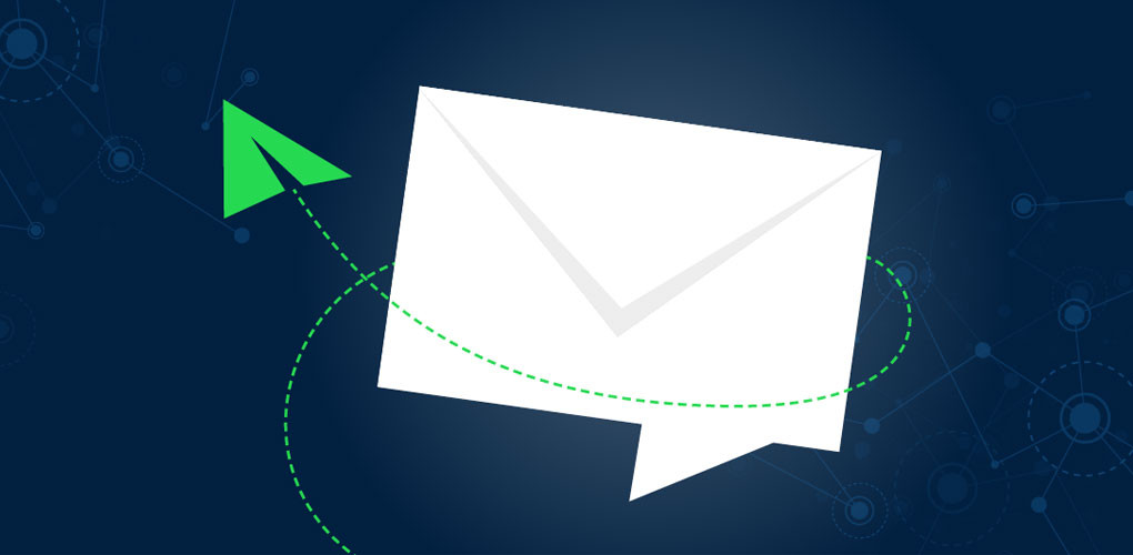 Une enveloppe papier en forme de bulle de texto.